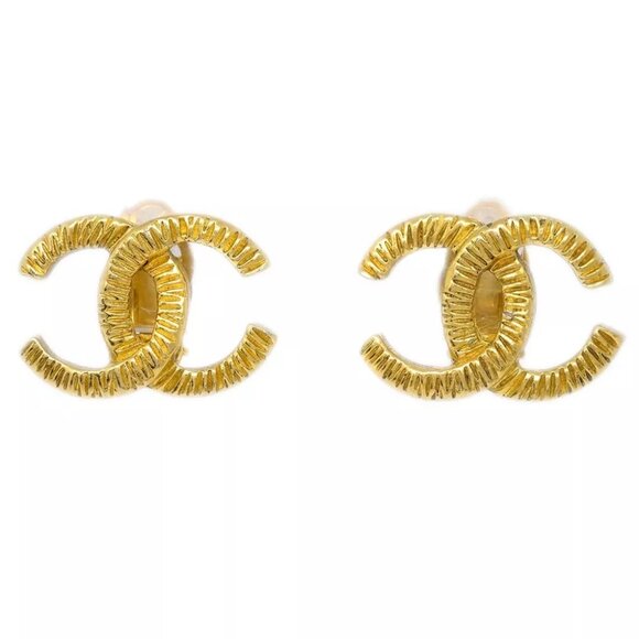 Chanel Gold CC Earrings Clip-On 114196 - Picture 1 of 4